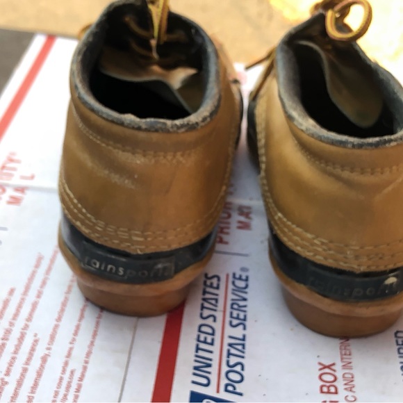 Hush Puppies Men’s Brown Leather Unlined Lace-up Rain Ankle Duck Boots Size 11 - Picture 6 of 11